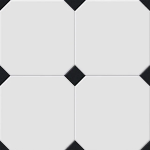 Керамогранит El Molino Betera Black-White Satin (33,3x33,3) матовый Октагон